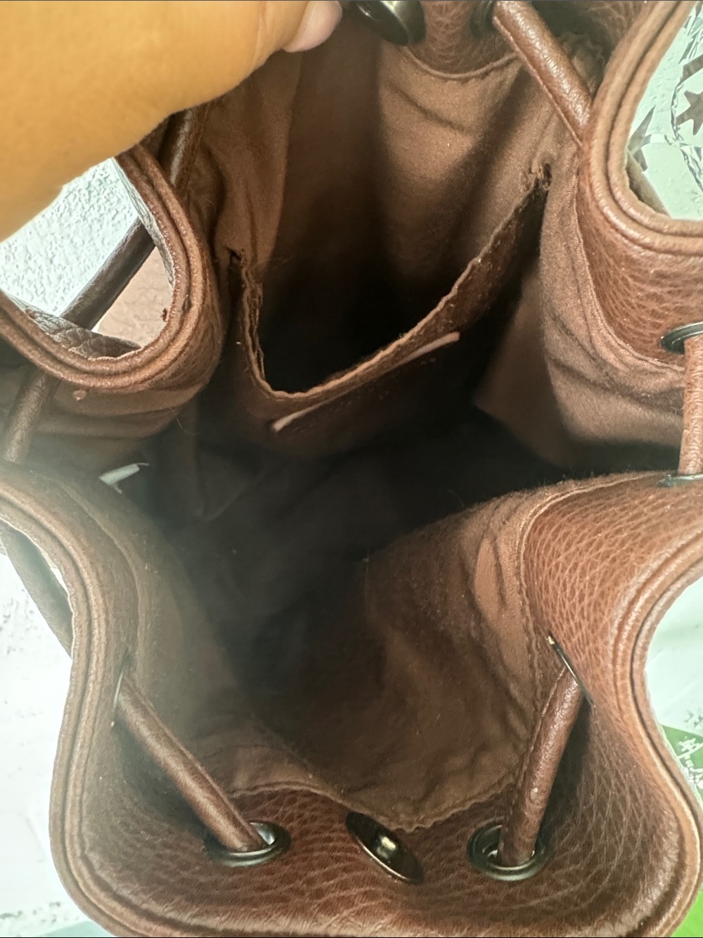 Boho Leather Bucket Bag - Dark Brown Tassel Crossbody - Picture 5 of 8